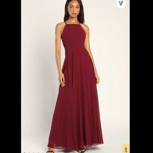 Lulus Mythical Kind of Love Wine Red Maxi Dress Size Large